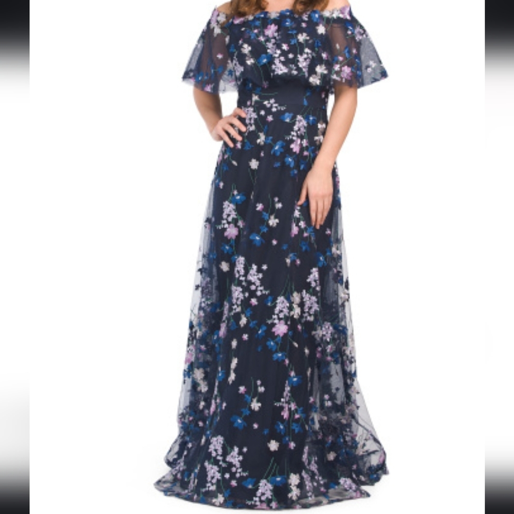 Off the shoulder tulle gown